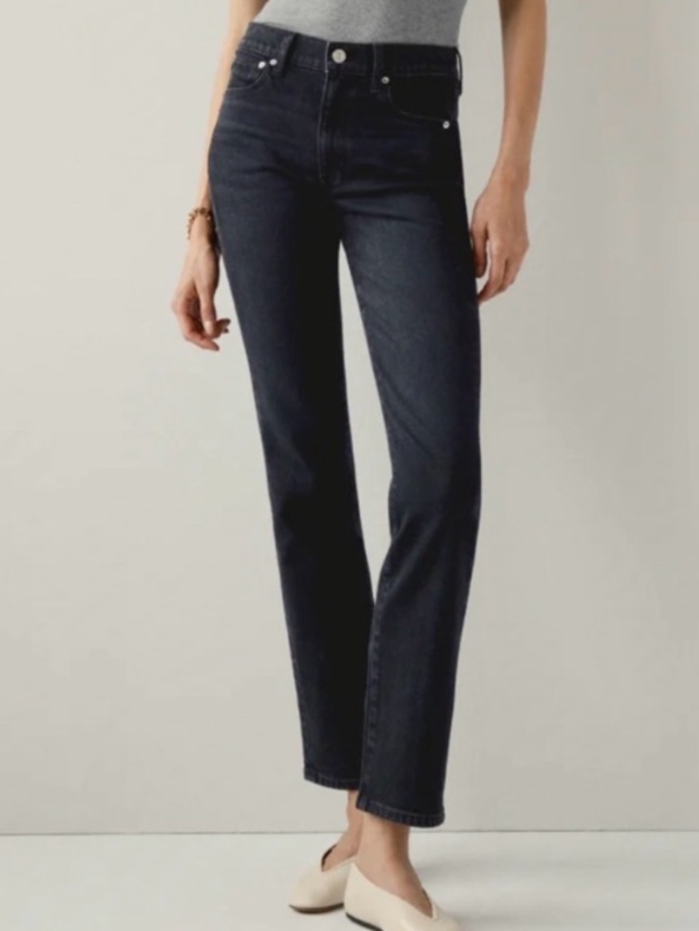 AYR THE LALA STRAIGHT Washed Black Size 27S / Petite